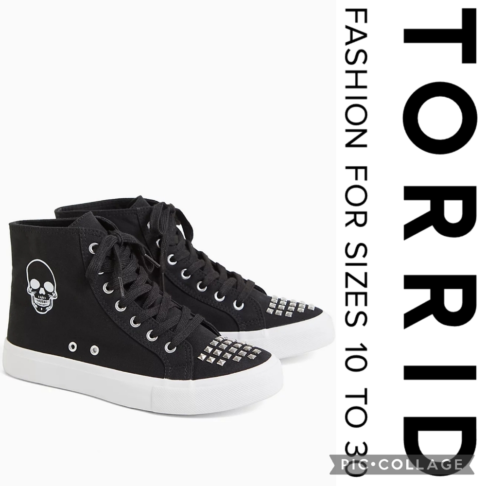 Torrid 7WW Black Skull High-Top Sneaker